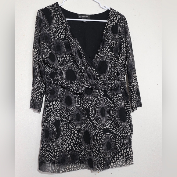 INC International Concepts Black and White Long Sleeve Dress (0086) - Picture 1 of 5